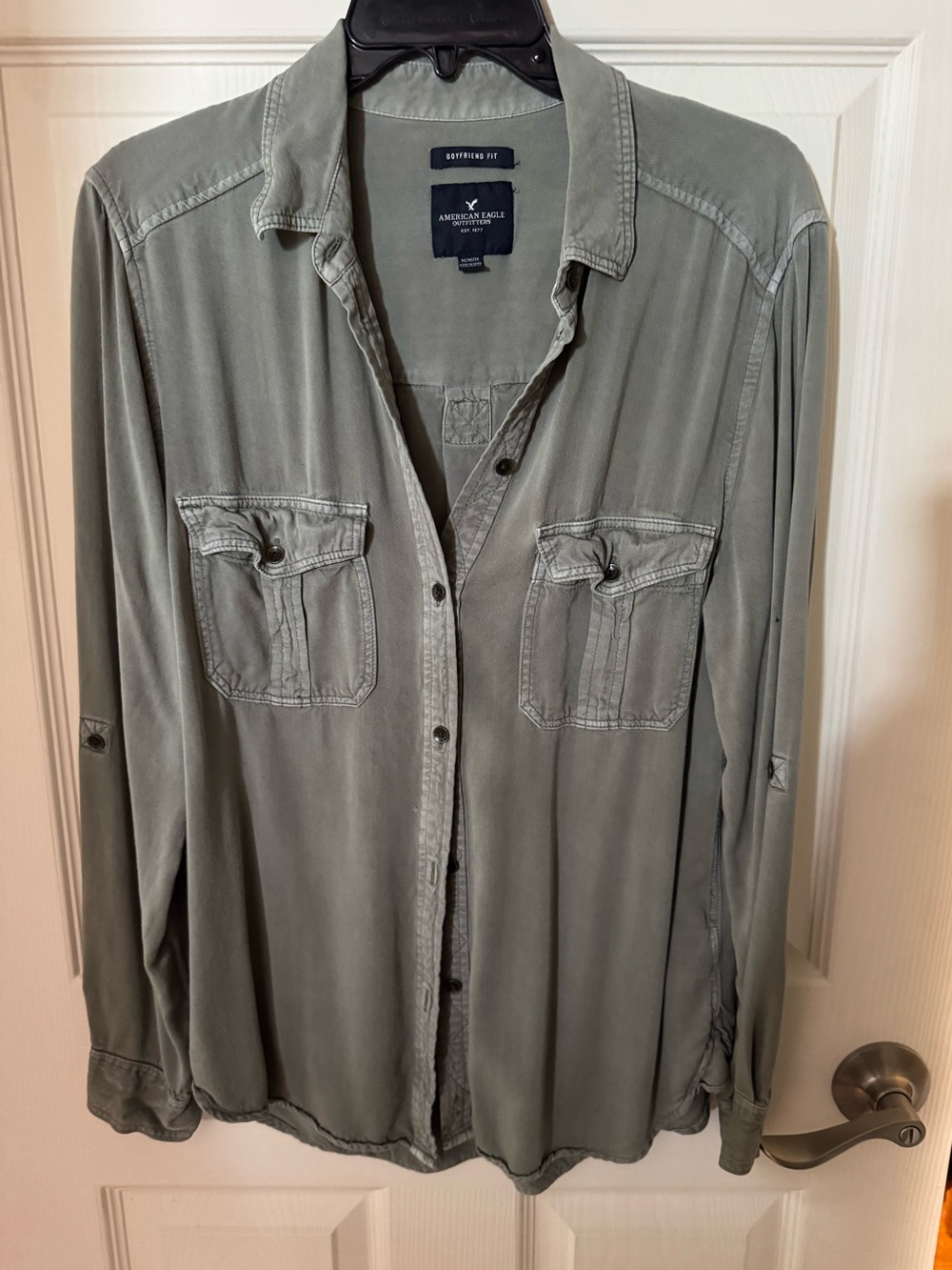 American Eagle Outfitters Olive Green Button-Up Shirt
